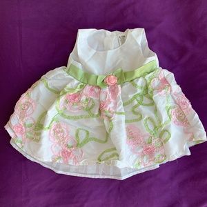 Baby Girl Dress 6-12 Months white flower